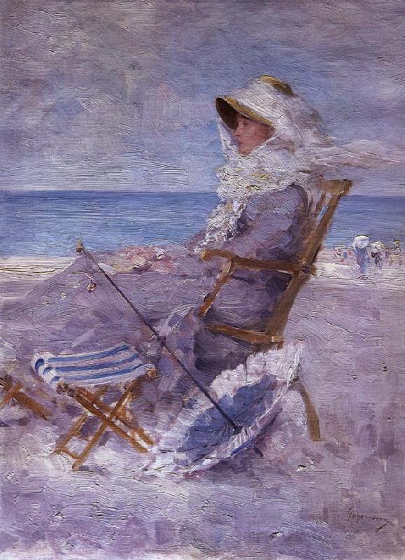 Nicolae Grigorescu On the Sea Shore or Woman on the Sea Shore